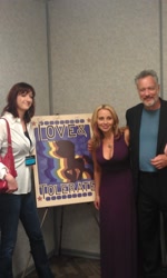 Size: 1952x3264 | Tagged: safe, derpibooru import, human, 2012, bronycon, bronycon 2012, female, irl, irl human, john de lancie, lauren faust, love and tolerate, male, photo, poster, tara strong, trio, voice actor