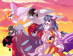 Size: 4605x3541 | Tagged: safe, artist:krissstudios, derpibooru import, oc, oc only, earth pony, pegasus, pony, unicorn, female, male, mare, stallion