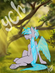 Size: 3000x4000 | Tagged: safe, artist:stirren, derpibooru import, pony, commission, digital art, horn, solo, wings, your character here