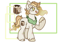 Size: 1600x1118 | Tagged: safe, artist:caramelbolt24, derpibooru import, oc, oc only, oc:wheat beer, earth pony, pony, alcohol, beer, chest fluff, ear fluff, ears, earth pony oc, magical lesbian spawn, neckerchief, offspring, open mouth, parent:applejack, parent:princess celestia, parents:applelestia, raised hoof, raised leg, signature, simple background, smiling, solo, story included, transparent background, unshorn fetlocks