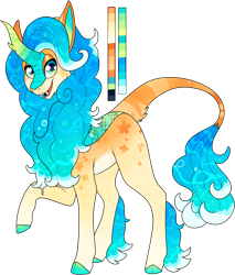 Size: 844x989 | Tagged: safe, artist:velnyx, derpibooru import, oc, oc:starfruit surf, kirin, female, simple background, solo, transparent background