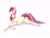 Size: 2560x1920 | Tagged: artist needed, safe, derpibooru import, roseluck, earth pony, pony, collar, commission, commissioner:doom9454, cute, female, lying down, mare, pet collar, pet tag, pony pet, prone, rosepet, simple background, solo, white background