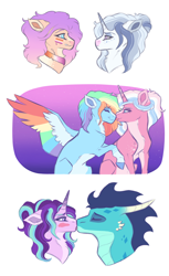 Size: 3160x5157 | Tagged: safe, artist:venommocity, derpibooru import, clear sky, princess ember, rainbow dash, starlight glimmer, oc, oc:athena (venommocity), oc:love letter, dragon, pony, unicorn, cleardash, female, lesbian, magical lesbian spawn, offspring, parent:applejack, parent:rarity, parents:rarijack, shipping