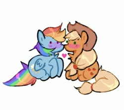 Size: 540x480 | Tagged: artist needed, source needed, safe, derpibooru import, applejack, rainbow dash, earth pony, pegasus, pony, appledash, female, lesbian, shipping