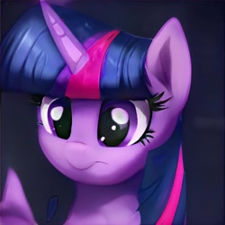 Size: 1024x1024 | Tagged: safe, ai content, artist:thisponydoesnotexist, derpibooru import, machine learning generated, twilight sparkle, pony, bust, female, mare, neural network, portrait, solo