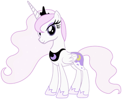 Size: 1920x1565 | Tagged: safe, artist:confrank01, derpibooru import, edit, fleur-de-lis, princess luna, alicorn, pony, crown, female, fusion, jewelry, mare, palette swap, ponyar fusion, recolor, regalia, simple background, smiling, transparent background, vector, vector edit