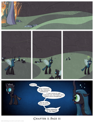 Size: 1200x1552 | Tagged: safe, artist:deusexequus, derpibooru import, queen chrysalis, changeling, changeling queen, comic:fix, burning, changeling hive, comic, female, fire