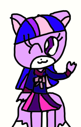 Size: 664x1038 | Tagged: safe, artist:sugarbugjewelpet, derpibooru import, twilight sparkle, anthro, fox, 1000 hours in ms paint, female, foxified, one eye closed, solo, sonic the hedgehog (series), sonicified, species swap, wink