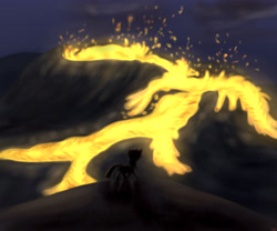 Size: 4200x3500 | Tagged: safe, alternate version, artist:littlenaughtypony, derpibooru import, eruption, fagradalsfjall, iceland, lava, smoke, volcano