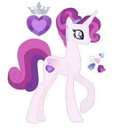 Size: 1000x1089 | Tagged: safe, artist:magicuniclaws, derpibooru import, oc, alicorn, pony, female, magical lesbian spawn, mare, offspring, parent:princess cadance, parent:rarity, parents:raridance, simple background, solo, transparent background