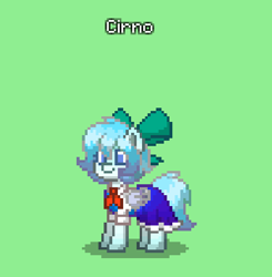 Size: 448x457 | Tagged: safe, derpibooru import, object pony, original species, pegasus, pony, cirno, crossover, fairy, fairy pony, female, ice, ice pony, mare, ponified, pony town, solo, touhou