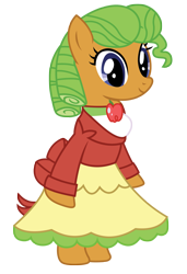 Size: 1989x2901 | Tagged: safe, artist:three uncle, derpibooru import, earth pony, pony, apple family reunion, apple family member, background, bipedal, clothes, cute, dosie dough, dress, female, mare, simple background, standing, transparent background, vector