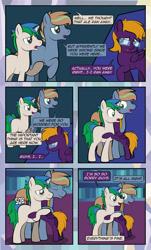 Size: 1920x3169 | Tagged: safe, artist:alexdti, derpibooru import, oc, oc only, oc:ale, oc:marco, oc:umberto, pegasus, pony, unicorn, comic:quest for friendship, apology, comforting, crying, eyes closed, female, glasses, hug, male, mare, open mouth, sobbing, stallion, trio