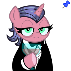 Size: 2048x2048 | Tagged: safe, artist:dtavs.exe, artist:piropie, ponybooru exclusive, oc, oc:jin patches, pony, unicorn, acres avatar, alcohol, apple slice, base used, bowtie, clothes, drink, glasses, hoof hold, lidded eyes, looking at you, simple background, smiling, smiling at you, suit, transparent background, tuxedo, wine, wine glass