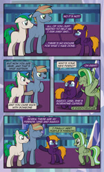 Size: 1920x3169 | Tagged: safe, artist:alexdti, derpibooru import, oc, oc only, oc:ale, oc:marco, oc:screwpine caprice, oc:umberto, pegasus, pony, unicorn, comic:quest for friendship, crying, female, male, mare, stallion, teary eyes