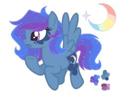 Size: 900x700 | Tagged: safe, artist:magicuniclaws, derpibooru import, oc, pegasus, pony, female, magical lesbian spawn, mare, offspring, parent:princess luna, parent:rainbow dash, parents:lunadash, simple background, solo, transparent background