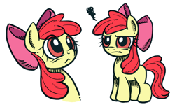 Size: 1024x628 | Tagged: artist needed, safe, derpibooru import, apple bloom, female, filly, glare, miffed, solo