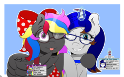 Size: 4000x2500 | Tagged: safe, artist:h3nger, derpibooru import, oc, oc:dazzle flash, oc:phantasia, pegasus, pony, unicorn, horny on main, magic