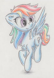 Size: 2867x4132 | Tagged: safe, artist:itchystomach, derpibooru import, rainbow dash, pegasus, pony, pencil drawing, solo, traditional art