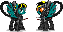 Size: 1248x641 | Tagged: safe, artist:vector-brony, derpibooru import, oc, oc:sonic lightning, pegasus, fallout equestria, armor, enclave, enclave armor, female, mare, power armor