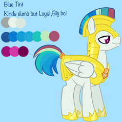 Size: 3000x3000 | Tagged: safe, artist:chelseawest, derpibooru import, oc, oc:blue tint, pegasus, pony, armor, male, royal guard armor, solo, stallion