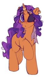 Size: 690x1170 | Tagged: safe, artist:crimmharmony, derpibooru import, oc, oc only, oc:sulphurous hex, unicorn, eyepatch, female, headband, horn, horn ring, mare, ring, simple background, solo, transparent background