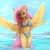 Size: 4000x4000 | Tagged: safe, artist:miokomata, derpibooru import, fluttershy, anthro, pegasus, absolute cleavage, beach, bikini, blushing, breasts, cleavage, clothes, female, freckles, freckleshy, hootershy, legs in the water, legs together, looking at you, mare, solo, spread wings, swimsuit, wading, water, wings