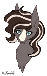 Size: 935x1500 | Tagged: safe, artist:misskanabelle, derpibooru import, oc, earth pony, pony, bust, chest fluff, earth pony oc, signature, simple background, solo, transparent background