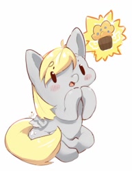 Size: 921x1191 | Tagged: safe, artist:bubbletea, derpibooru import, derpy hooves, pegasus, pony, g4, background pony, best pony, chibi, chubby, cute, derp, doodle, food, mailmare, mailpony, muffin