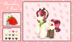 Size: 2000x1200 | Tagged: safe, artist:julie25609, derpibooru import, oc, oc only, oc:strawberry seam, cowboy hat, hat, reference sheet, stetson