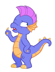 Size: 2872x3800 | Tagged: safe, artist:equmoria, derpibooru import, master kenbroath gilspotten heathspike, dragon, g3, the princess promenade, absurd resolution, g3 to g4, generation leap, male, one eye closed, open mouth, show accurate, simple background, solo, transparent background, vector