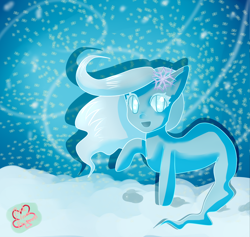 Size: 1140x1080 | Tagged: safe, artist:pinkcloverprincess, derpibooru import, oc, oc only, windigo, raised hoof, raised leg, snow, solo, windigo oc