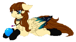 Size: 299x165 | Tagged: safe, artist:inspiredpixels, derpibooru import, oc, oc only, pegasus, pony, animated, choker, coat markings, colored wings, ears, female, floppy ears, jewelry, mare, pendant, simple background, socks (coat marking), solo, spiked choker, transparent background, wings