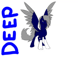 Size: 1043x766 | Tagged: safe, artist:joan-grace, derpibooru import, oc, oc only, pegasus, pony, coat markings, male, pegasus oc, socks (coat marking), solo, stallion, two toned wings, wings