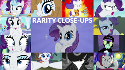 Size: 1280x721 | Tagged: safe, derpibooru import, edit, edited screencap, editor:quoterific, screencap, rainbow dash, rarity, pony, unicorn, a dog and pony show, honest apple, it isn't the mane thing about you, made in manehattan, rarity investigates, season 1, season 2, season 3, season 4, season 5, season 6, season 7, sisterhooves social, the crystal empire, the saddle row review, angry, bipedal, carousel boutique, crying, cute, detective rarity, eyelashes, female, glowing horn, guitarity, horn, magic, magic aura, no spoilers, raribetes