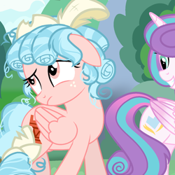 Size: 640x640 | Tagged: artist needed, safe, derpibooru import, cozy glow, princess flurry heart, alicorn, pegasus, pony, a better ending for cozy, duo, duo female, female, mare, older, older cozy glow, older flurry heart
