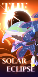 Size: 1080x2160 | Tagged: safe, artist:ca(oh)2, derpibooru import, princess celestia, princess luna, eclipse, solar eclipse