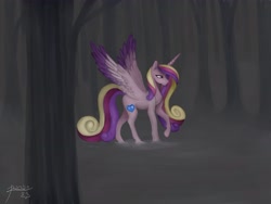 Size: 4000x3000 | Tagged: safe, artist:skruxghost, derpibooru import, princess cadance, alicorn, pony, female, forest, solo