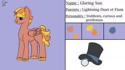 Size: 1280x720 | Tagged: safe, artist:schumette14, derpibooru import, oc, oc:glaring sun, alicorn, pony, male, next generation, offspring, parent:flam, parent:lightning dust, parents:flamdust, parents:lightningflam, stallion