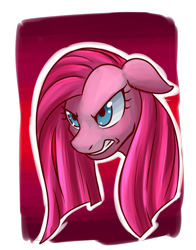 Size: 888x1134 | Tagged: safe, artist:redahfuhrerking, derpibooru import, pinkie pie, pony, angry, bust, pinkamena diane pie, portrait, solo