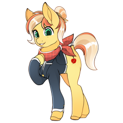 Size: 1200x1200 | Tagged: safe, artist:sugarelement, derpibooru import, oc, oc only, oc:fruitlines, earth pony, pony, female, flight attendant, looking at you, mare, simple background, smiling, smiling at you, transparent background, uniform