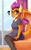 Size: 1250x2000 | Tagged: safe, artist:shadowreindeer, derpibooru import, smolder, anthro, dragon, blushing, breasts, cute, dragoness, female, ilulu, lizard breasts, looking at you, miss kobayashi's dragon maid, question mark, sitting, solo