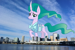 Size: 3000x2000 | Tagged: safe, artist:jhayarr23, derpibooru import, mistmane, pony, unicorn, female, giant pony, giant unicorn, giantess, highrise ponies, irl, japan, macro, mare, mega giant, photo, ponies in real life, tokyo