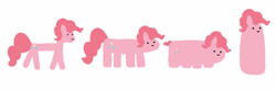 Size: 2040x680 | Tagged: safe, artist:2merr, ponerpics import, pinkie pie, earth pony, pony, blob ponies, cutie mark, dot eyes, drawn on phone, evolution, evolution chart, female, mare, simple background, smiley face, smiling, solo, white background