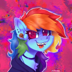 Size: 2048x2048 | Tagged: safe, artist:yumkandie, derpibooru import, rainbow dash, pegasus, pony, antonymph, braces, dreamworks face, female, high res, looking at you, mare, open mouth, open smile, smiling, smiling at you, solo, wingding eyes