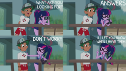 Size: 1280x720 | Tagged: safe, derpibooru import, edit, edited screencap, editor:quoterific, screencap, sci-twi, timber spruce, twilight sparkle, better together, equestria girls, unsolved selfie mysteries, beach, clothes, eyes closed, female, geode of telekinesis, glasses, jewelry, lifeguard timber, magical geodes, male, necklace, one-piece swimsuit, open mouth, ponytail, shipping, sleeveless, smiling, straight, swimsuit, timbertwi