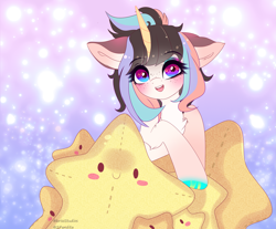 Size: 4269x3541 | Tagged: safe, artist:2pandita, derpibooru import, oc, pony, unicorn, female, mare, plushie, solo, star plushie, stars