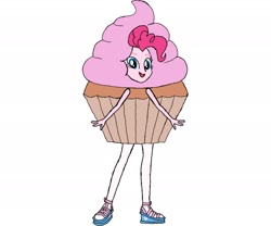 Size: 2388x1987 | Tagged: safe, artist:kigtoons, derpibooru import, pinkie pie, equestria girls, clothes, costume, cupcake, food, food costume, simple background, solo, white background