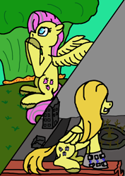 Size: 3508x4960 | Tagged: safe, artist:superdwarf3000, derpibooru import, fluttershy, oc, oc:psychoshy, fallout equestria, fallout equestria: project horizons, fanfic art