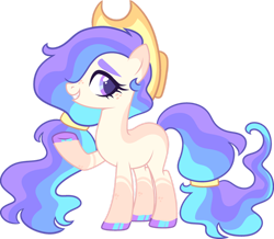 Size: 1280x1115 | Tagged: safe, artist:kurosawakuro, derpibooru import, oc, earth pony, pony, female, hat, magical lesbian spawn, mare, offspring, parent:applejack, parent:princess celestia, parents:applelestia, simple background, solo, transparent background